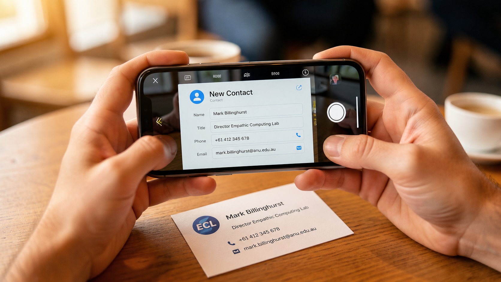 Scan QR code and save as contact